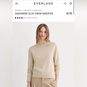 Still in store! Everlane Cashmere Slim Crew Sweater - size XS